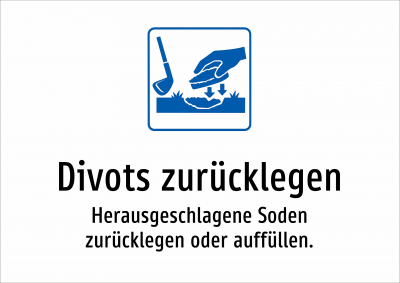 Divots zurücklegen - Herausgeschlagene Soden zurücklegen oder auffüllen.