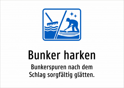 Bunker harken - Bunkerspuren nach dem Schlag sorgfältig glätten.