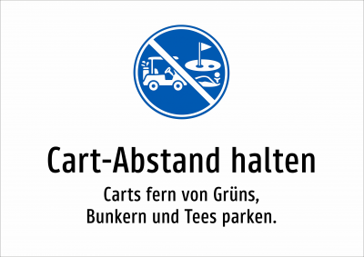 Cart-Abstand halten - Carts fern von Grüns, Bunkern und Tees parken.