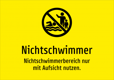 Nichtschwimmer - Nichtschwimmerbereich nur mit Aufsicht nutzen.