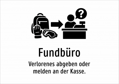Fundbüro - Verlorenes abgeben oder melden an der Kasse.