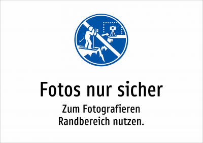 Fotos nur sicher - Zum Fotografieren Randbereich nutzen.
