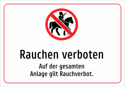 Rauchen verboten - Auf der gesamten Anlage gilt Rauchverbot.