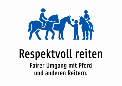 Respektvoll reiten - Fairer Umgang mit Pferd und anderen Reitern.