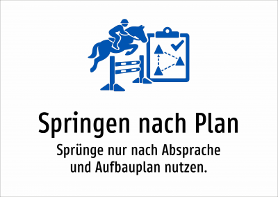 Springen nach Plan - Sprünge nur nach Absprache und Aufbauplan nutzen.