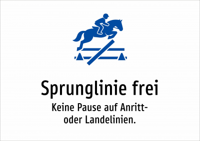 Sprunglinie frei - Keine Pause auf Anritt- oder Landelinien.