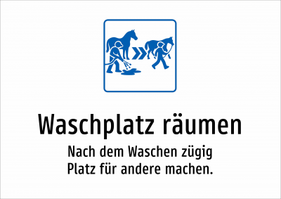 Waschplatz räumen - Nach dem Waschen zügig Platz für andere machen.