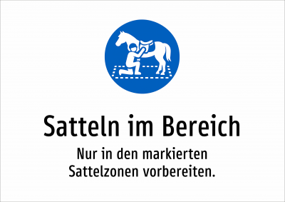 Satteln im Bereich - Nur in den markierten Sattelzonen vorbereiten.