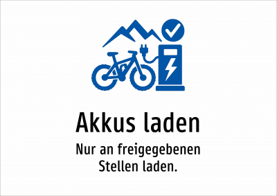 Akkus laden - Nur an freigegebenen Stellen laden.