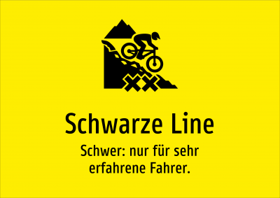 Schwarze Line - Schwer: nur für sehr erfahrene Fahrer.