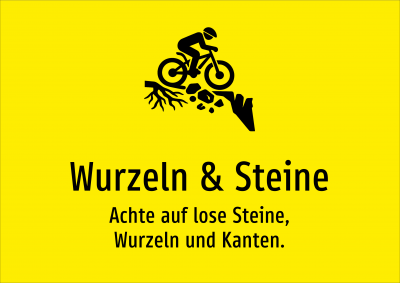 Wurzeln & Steine - Achte auf lose Steine, Wurzeln und Kanten.