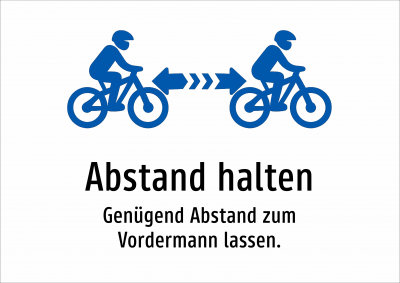 Abstand halten - Genügend Abstand zum Vordermann lassen.