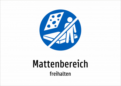 Mattenbereich - freihalten