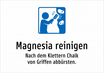 Magnesia reinigen - Nach dem Klettern Chalk von Griffen abbürsten.