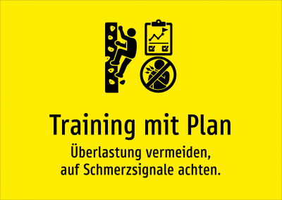 Training mit Plan - Überlastung vermeiden, auf Schmerzsignale achten.