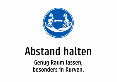 Abstand halten - Genug Raum lassen, besonders in Kurven.