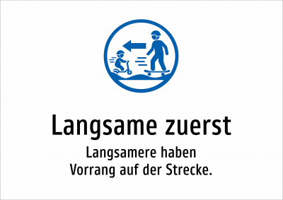 Langsame zuerst - Langsamere haben Vorrang auf der Strecke.