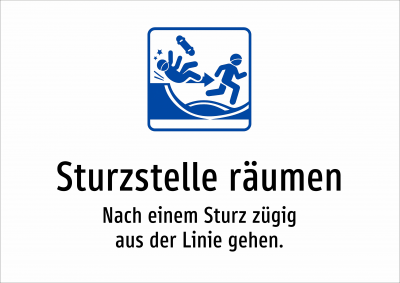 Sturzstelle räumen - Nach einem Sturz zügig aus der Linie gehen.