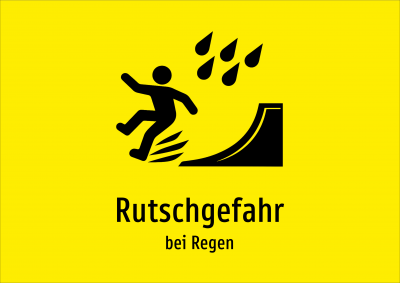 Rutschgefahr - bei Regen