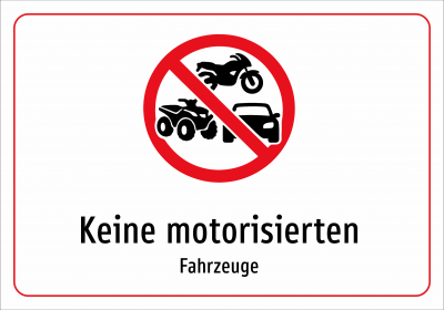 Keine motorisierten - Fahrzeuge