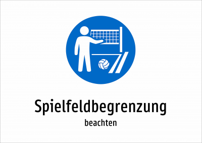 Spielfeldbegrenzung - beachten