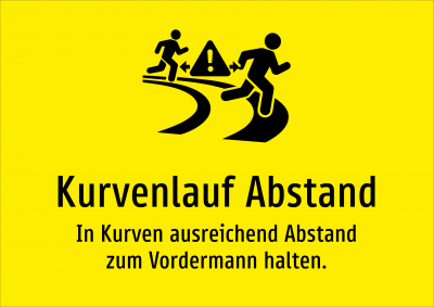 Kurvenlauf Abstand - In Kurven ausreichend Abstand zum Vordermann halten.