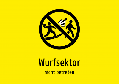 Wurfsektor - nicht betreten