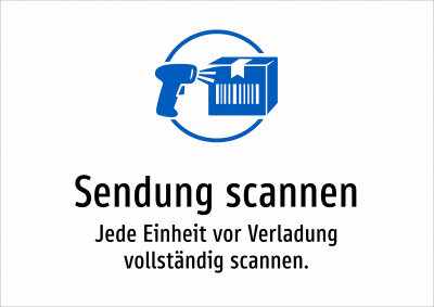 Sendung scannen - Jede Einheit vor Verladung vollständig scannen.