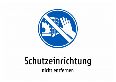 Schutzeinrichtung - nicht entfernen