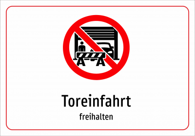 Toreinfahrt - freihalten