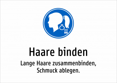Haare binden - Lange Haare zusammenbinden, Schmuck ablegen.