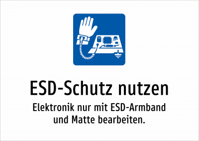 ESD-Schutz nutzen - Elektronik nur mit ESD-Armband und Matte bearbeiten.
