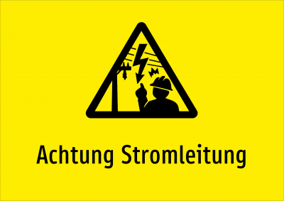 Achtung Stromleitung