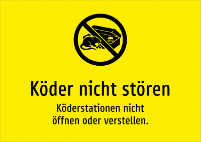 Köder nicht stören - Köderstationen nicht öffnen oder verstellen.