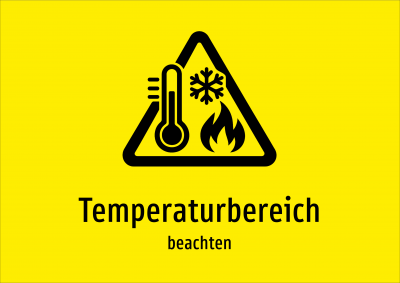 Temperaturbereich - beachten