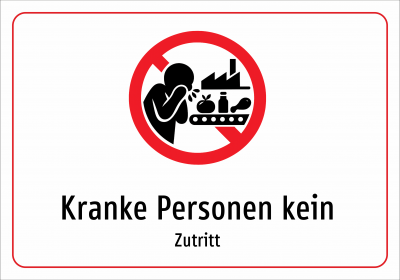 Kranke Personen kein - Zutritt