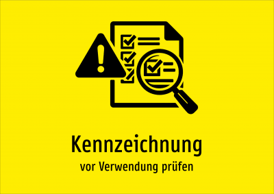 Kennzeichnung - vor Verwendung prüfen
