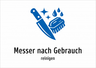 Messer nach Gebrauch - reinigen