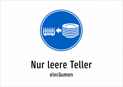 Nur leere Teller - einräumen
