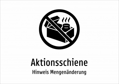Aktionsschiene - Hinweis Mengenänderung