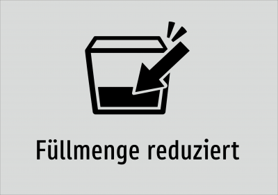 Füllmenge reduziert