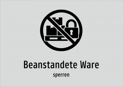Beanstandete Ware - sperren