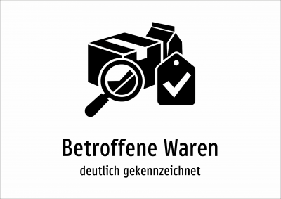 Betroffene Waren - deutlich gekennzeichnet