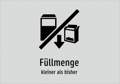 Füllmenge - kleiner als bisher