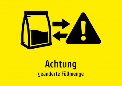 Achtung - geänderte Füllmenge