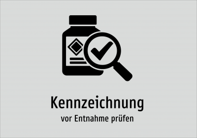 Kennzeichnung - vor Entnahme prüfen