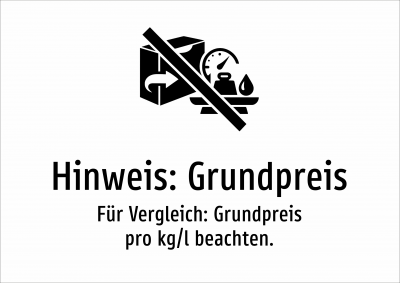 Hinweis: Grundpreis - Für Vergleich: Grundpreis pro kg/l beachten.
