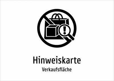 Hinweiskarte - Verkaufsfläche