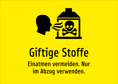 Giftige Stoffe - Einatmen vermeiden. Nur im Abzug verwenden.