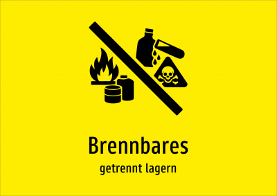 Brennbares - getrennt lagern